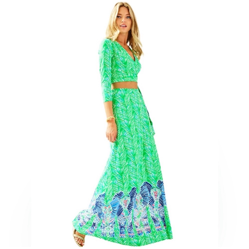 LILLY PULITZER Ruari Maxi Skirt Toucan Green XSA